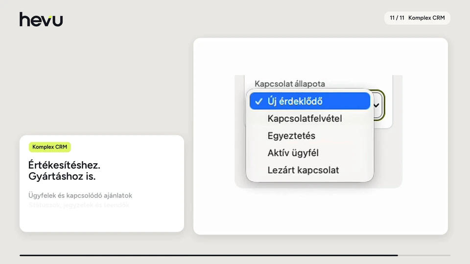 Értékesítéshez. Gyártáshoz is. Ügyfelek és kapcsolódó ajánlatok Státuszok, jegyzetek és teendők Összekapcsolt munkafolyamatok
